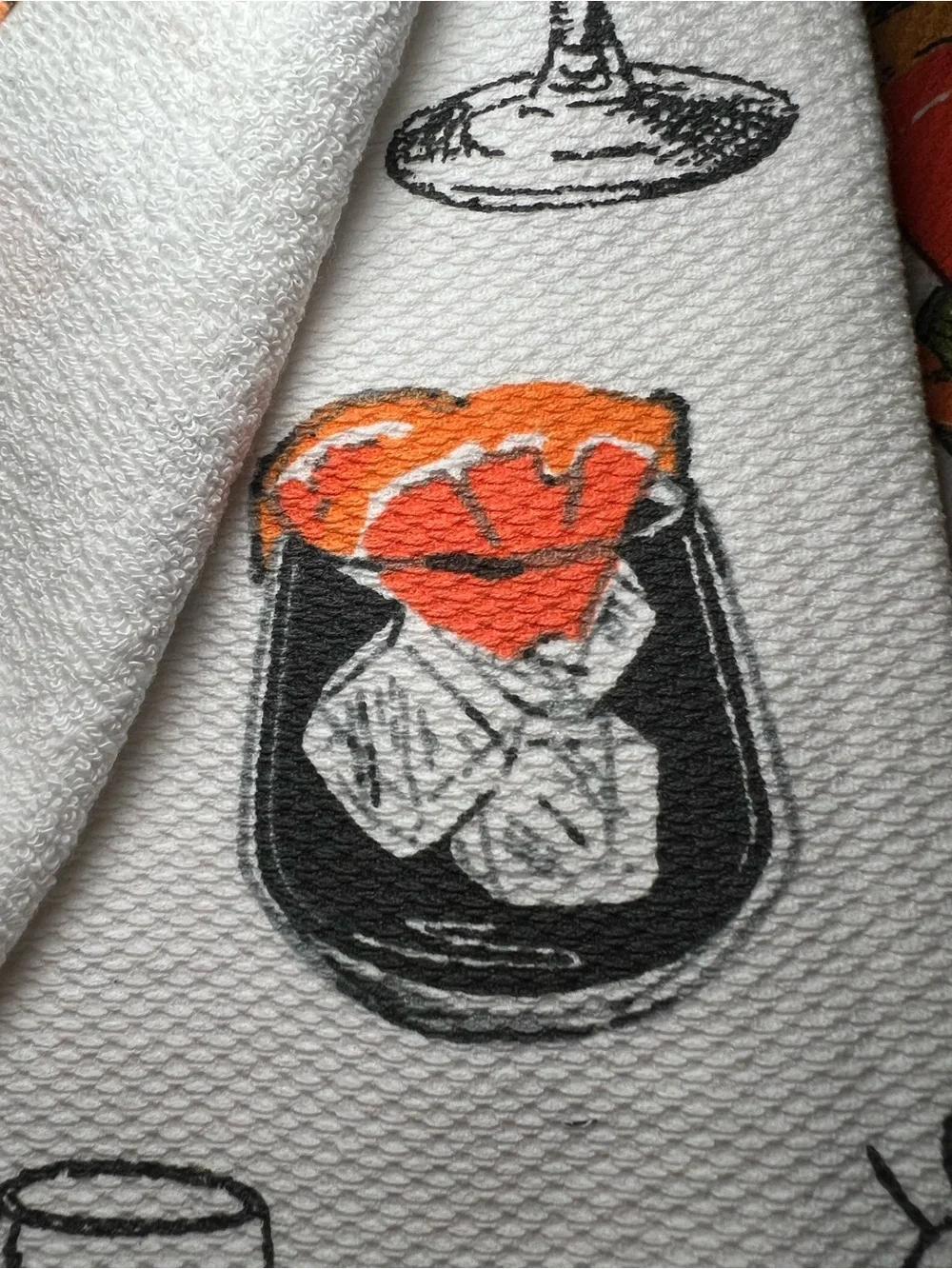 3 Spooky Halloween Cocktails Kitchen Towels Spider Webs Eyeballs Bone Martini